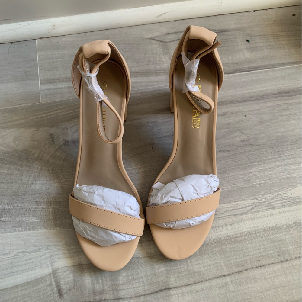 Nude block Heel Sandals